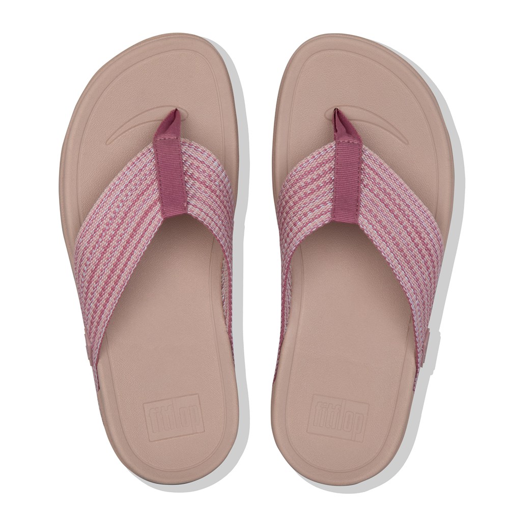 Fitflop Womens Sandals Pink - Surfa Toe-post - 42CZNBDMK